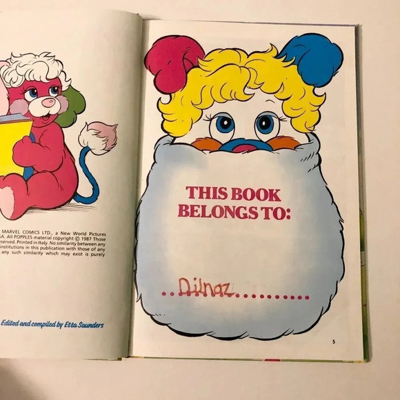 Vtg 1987 Popples Annual Marvel Book  Etta Saunders - Picture 7 of 16